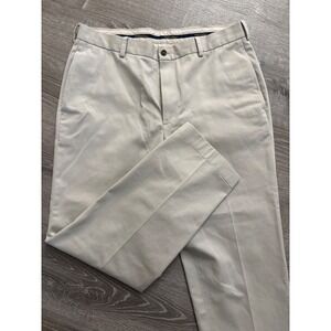 Brooks Brothers Pants Mens 35x29 Beige Chino Trouser Pleated Business CasualGolf
